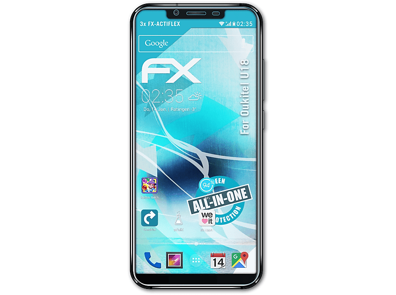 ATFOLIX FX-ActiFleX Displayschutz(für Oukitel U18) 3x
