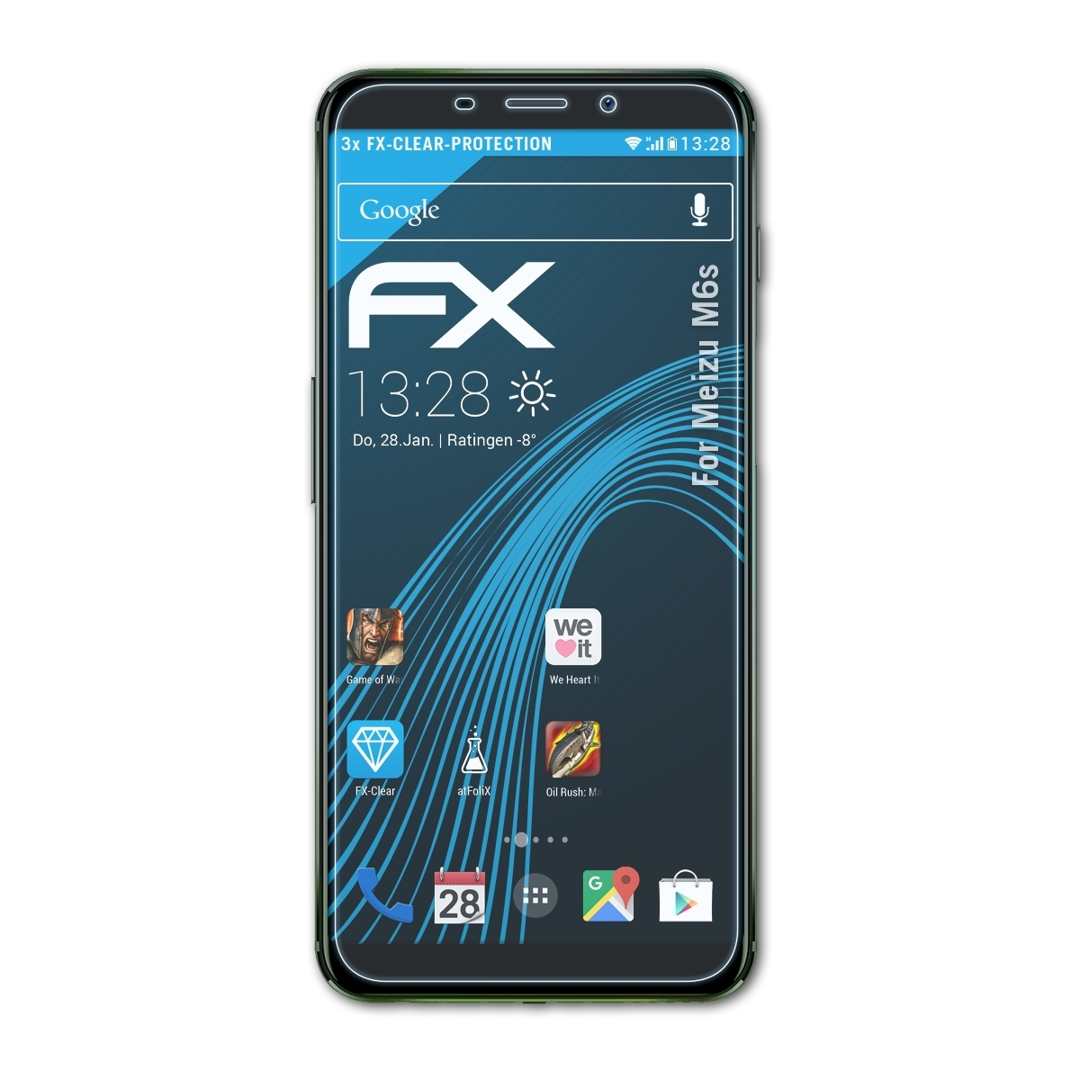 ATFOLIX 3x FX-Clear Displayschutz(für M6s) Meizu