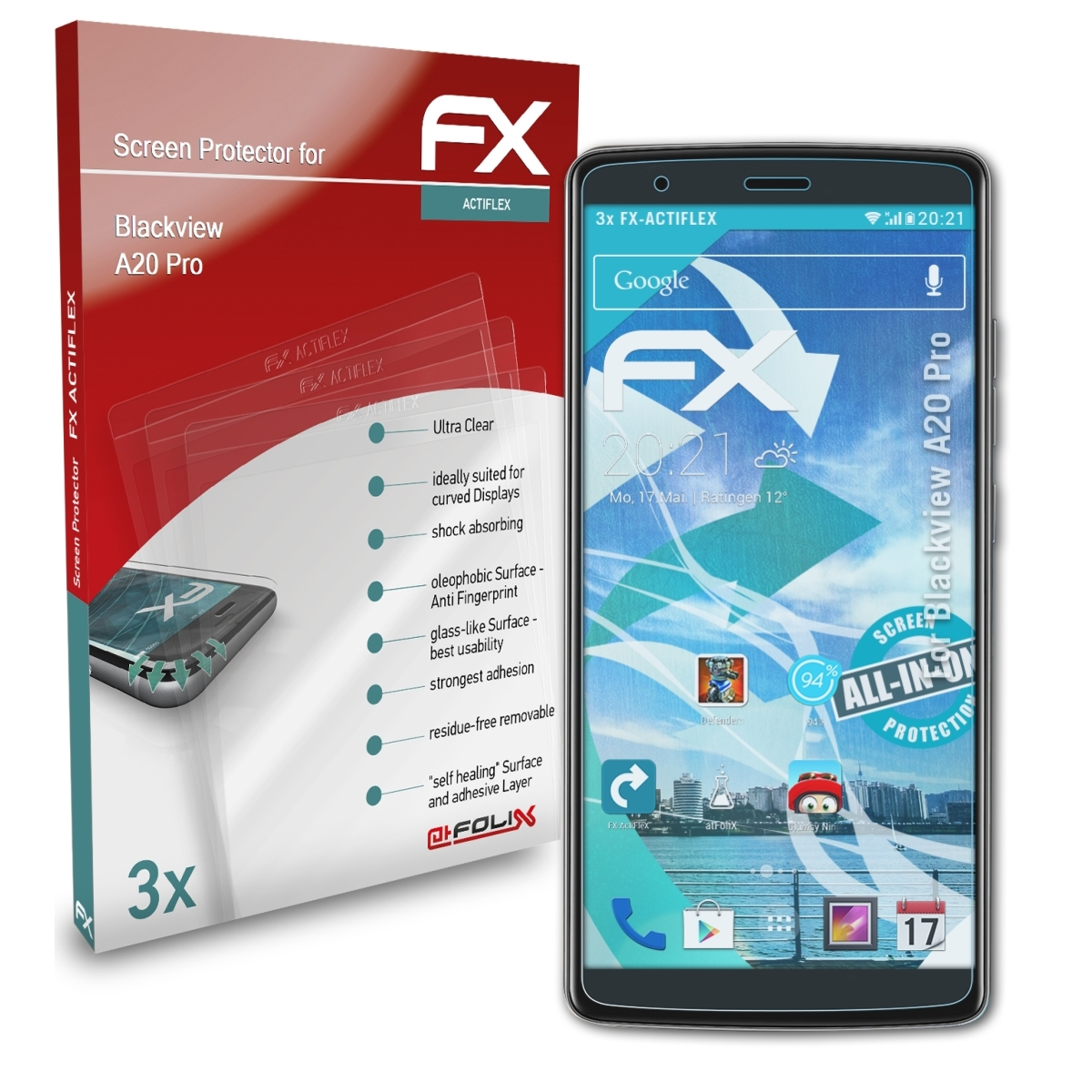 FX-ActiFleX A20 3x Pro) ATFOLIX Blackview Displayschutz(für
