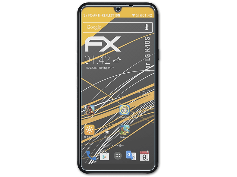 ATFOLIX 3x FX-Antireflex Displayschutz(für K40S) LG