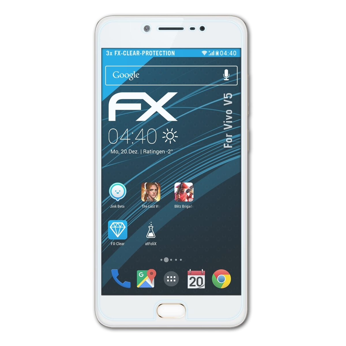 ATFOLIX 3x FX-Clear Displayschutz(für Vivo V5)