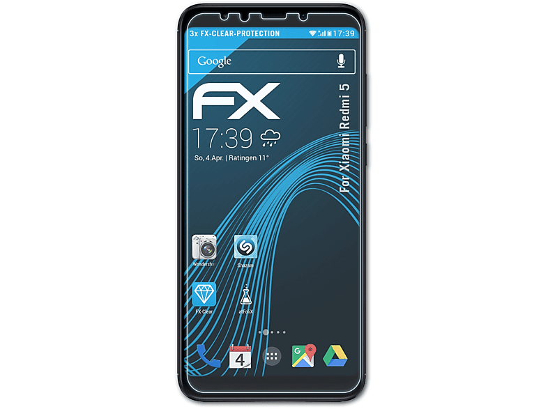 ATFOLIX 3x FX-Clear Displayschutz(für Xiaomi Redmi 5) | Displayschutzfolien & Gläser