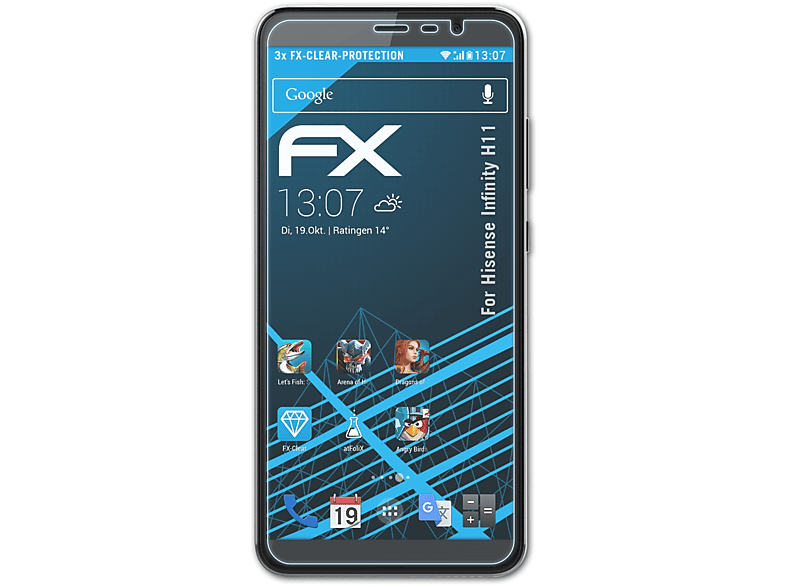 ATFOLIX 3x FX-Clear Displayschutz(für Hisense Infinity H11)