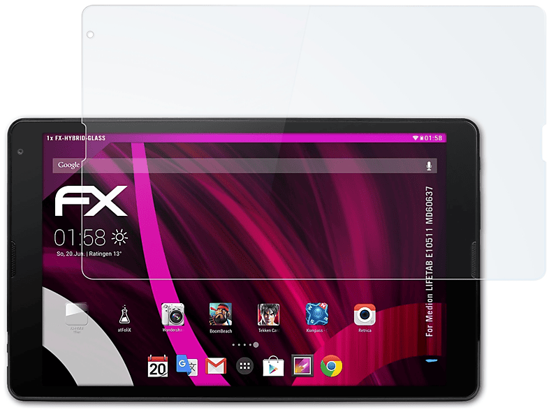 (MD60637)) LIFETAB ATFOLIX FX-Hybrid-Glass Schutzglas(für Medion E10511