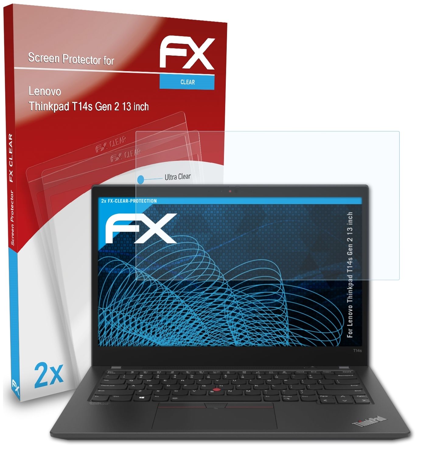 FX-Clear inch)) Lenovo T14s Thinkpad (13 Gen 2x 2 ATFOLIX Displayschutz(für