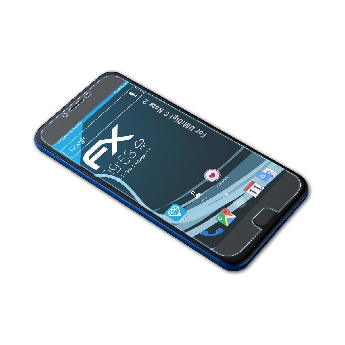 FX-Clear 2) UMiDigi Note 3x ATFOLIX Displayschutz(für C