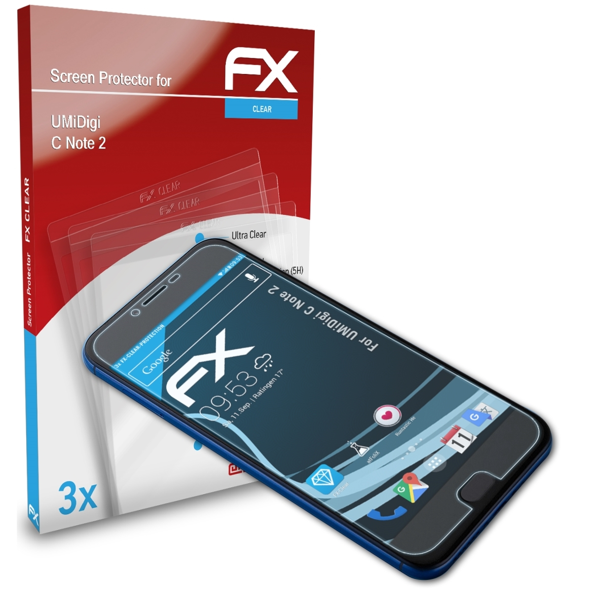 ATFOLIX 3x FX-Clear Displayschutz(für C UMiDigi 2) Note