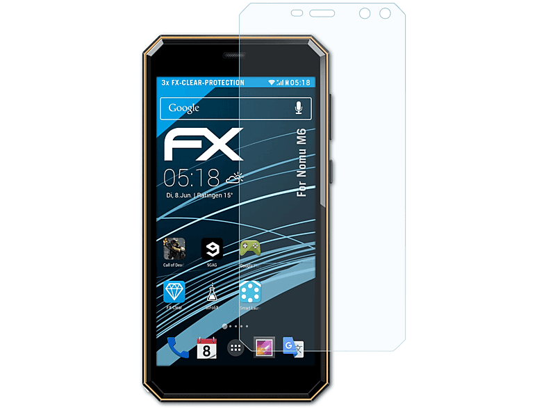 Displayschutz(für M6) 3x ATFOLIX Nomu FX-Clear