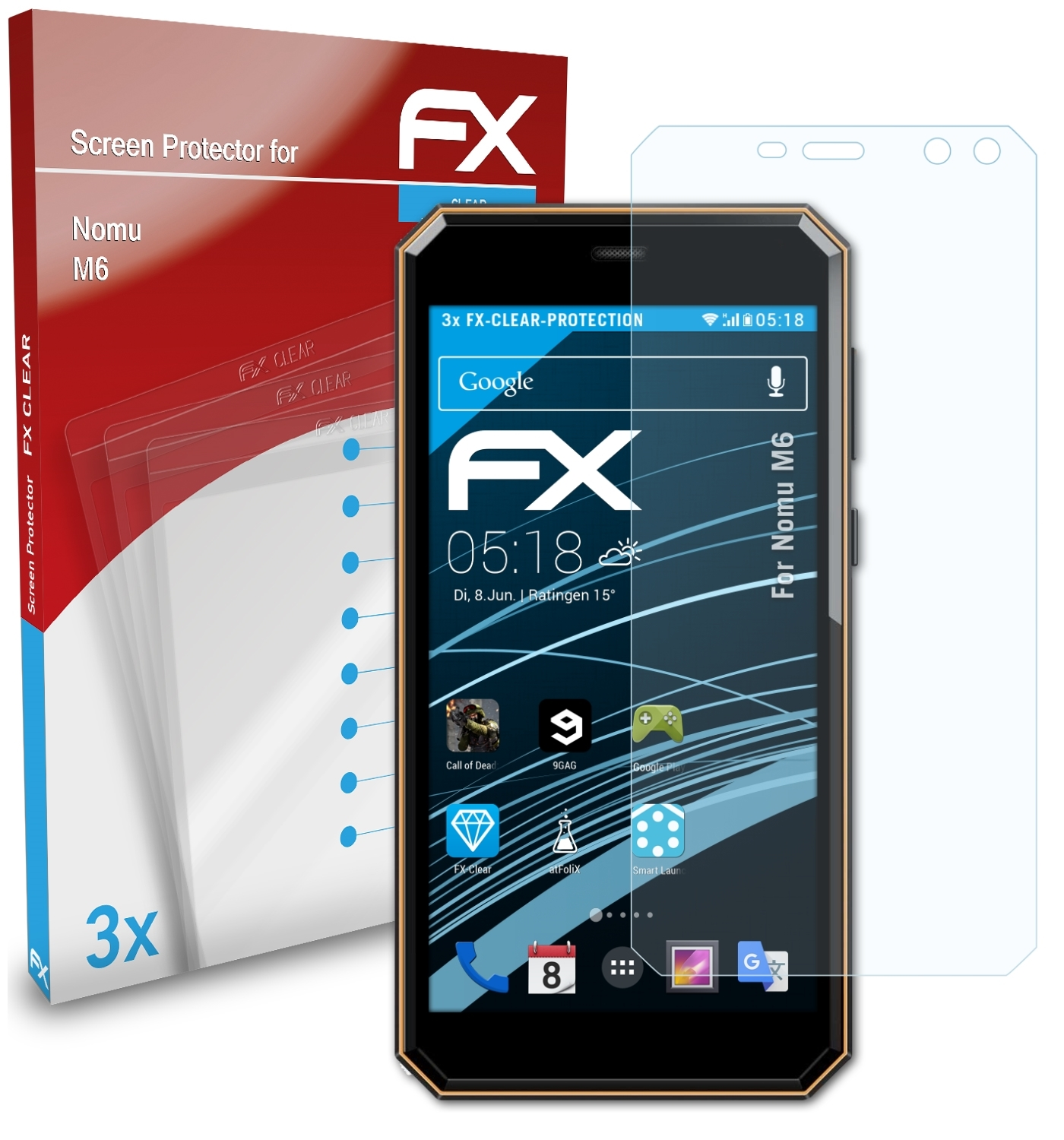 Displayschutz(für M6) 3x ATFOLIX Nomu FX-Clear