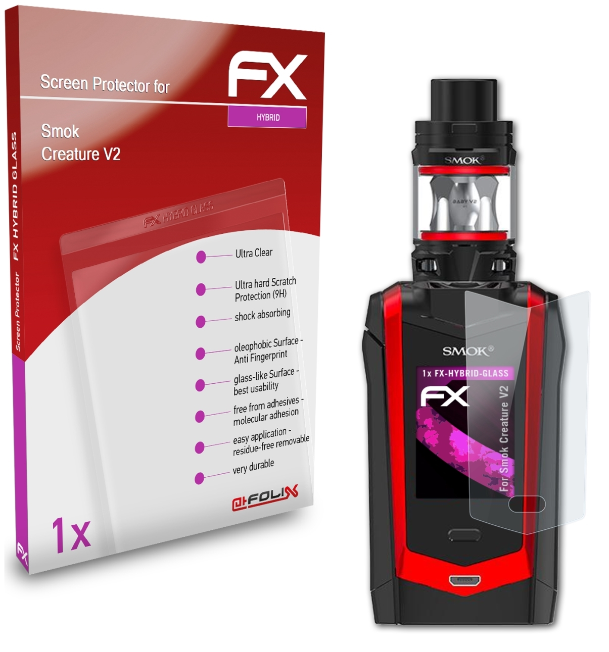 ATFOLIX FX-Hybrid-Glass Schutzglas(für V2) Creature Smok