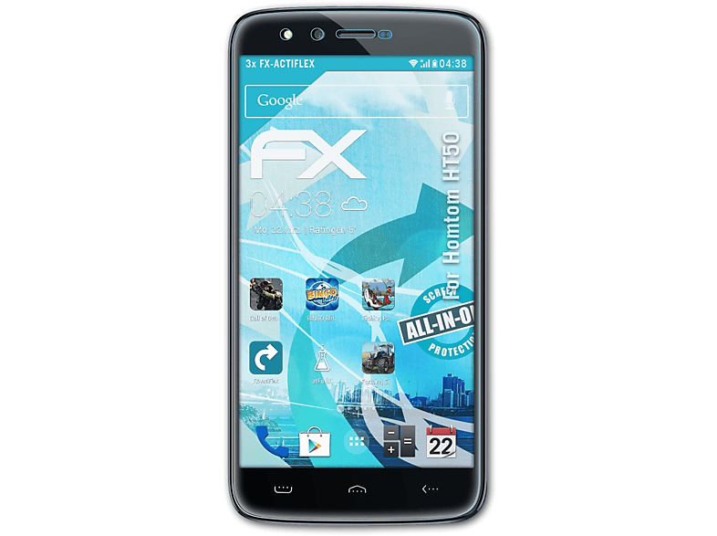 FX-ActiFleX 3x Homtom Displayschutz(für HT50) ATFOLIX