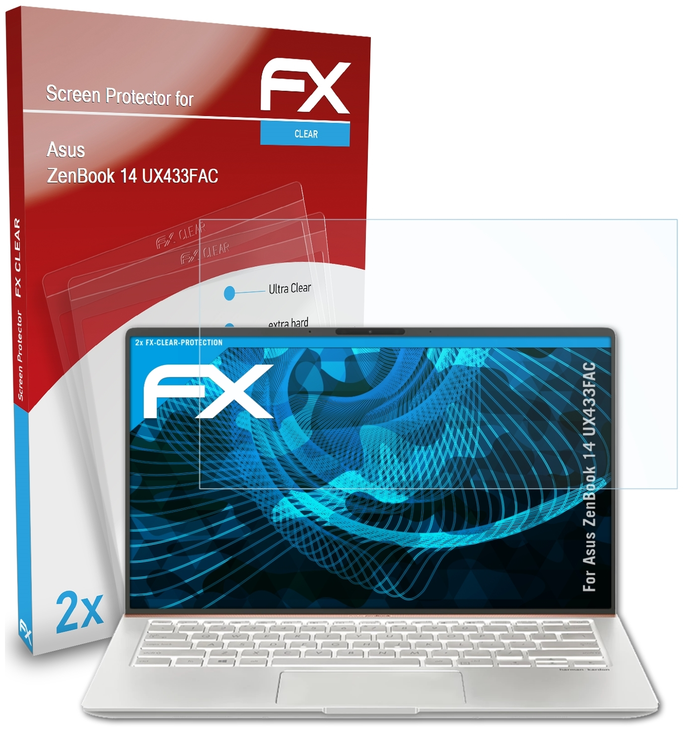 ATFOLIX (UX433FAC)) 2x Displayschutz(für FX-Clear Asus 14 ZenBook