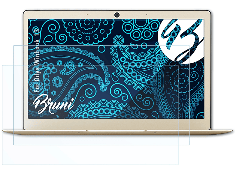 BRUNI 2x Basics-Clear Schutzfolie(für Odys Winbook 13)
