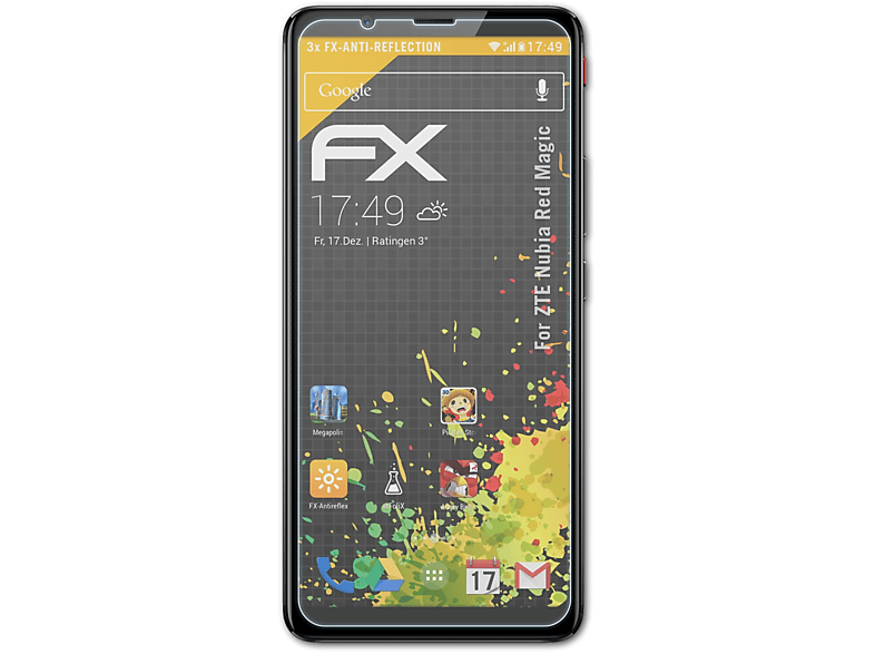 FX-Antireflex Displayschutz(für Nubia Red ZTE Magic) ATFOLIX 3x