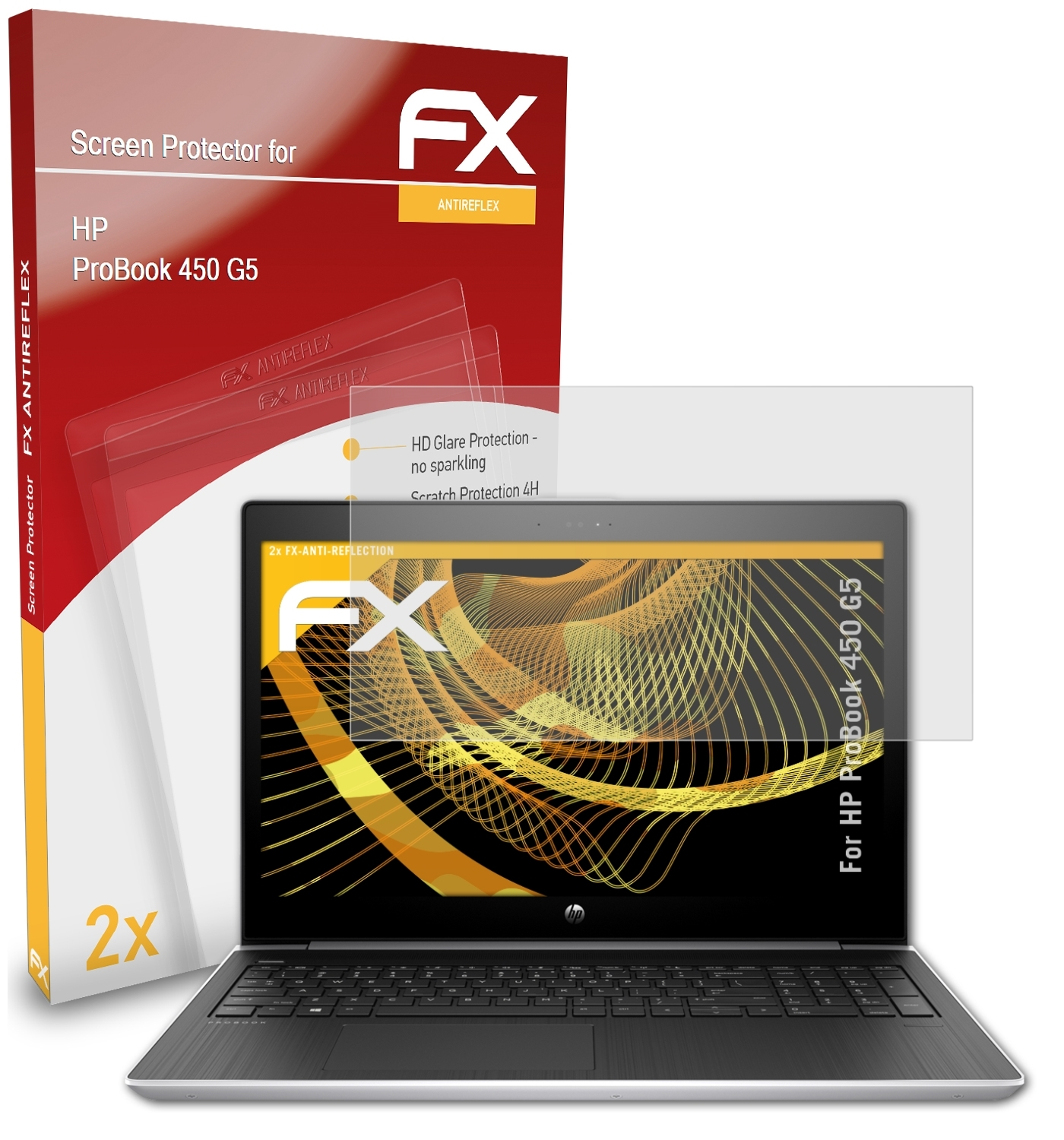 ATFOLIX 2x 450 HP ProBook FX-Antireflex Displayschutz(für G5)