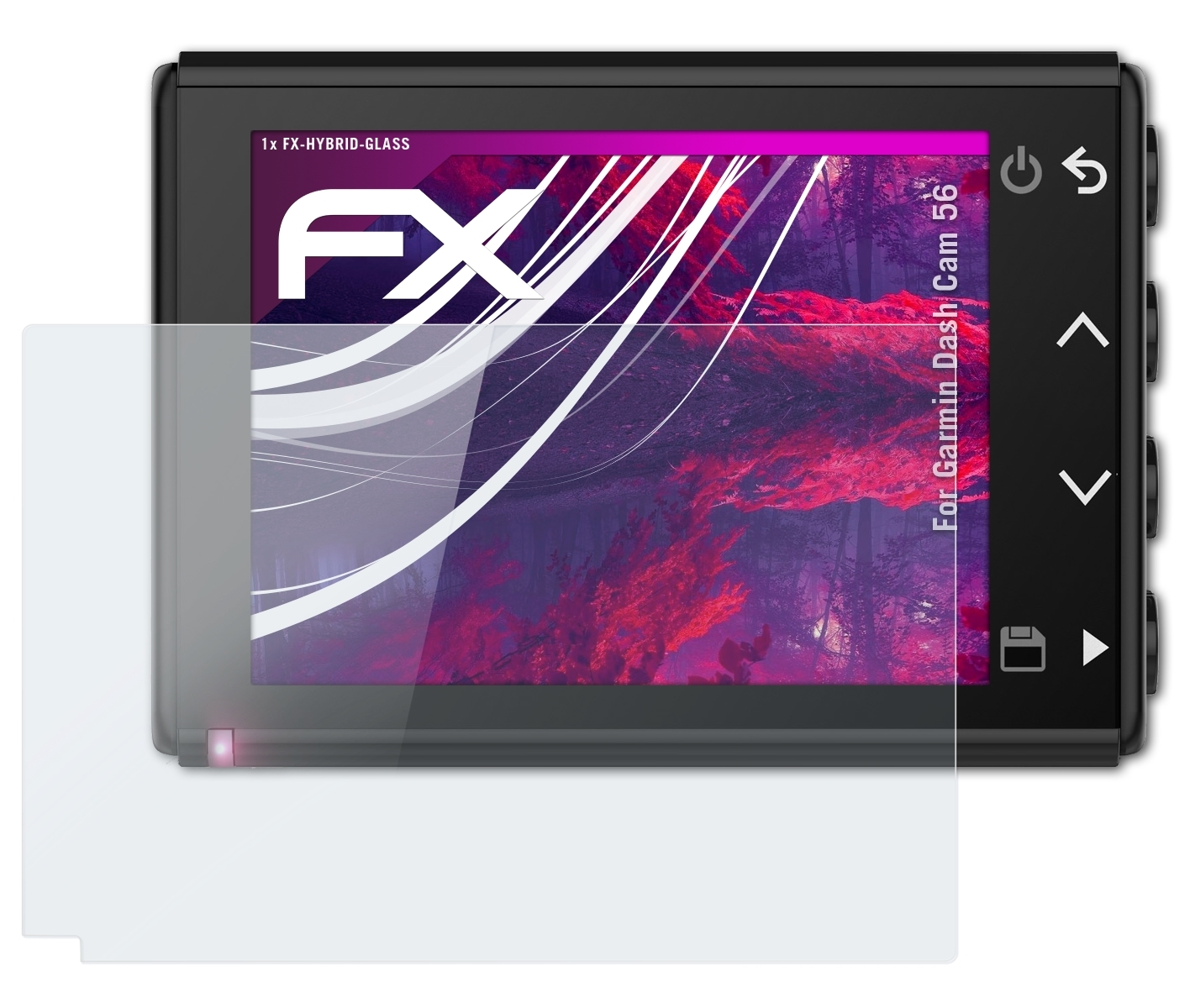 ATFOLIX FX-Hybrid-Glass Garmin Cam 56) Dash Schutzglas(für
