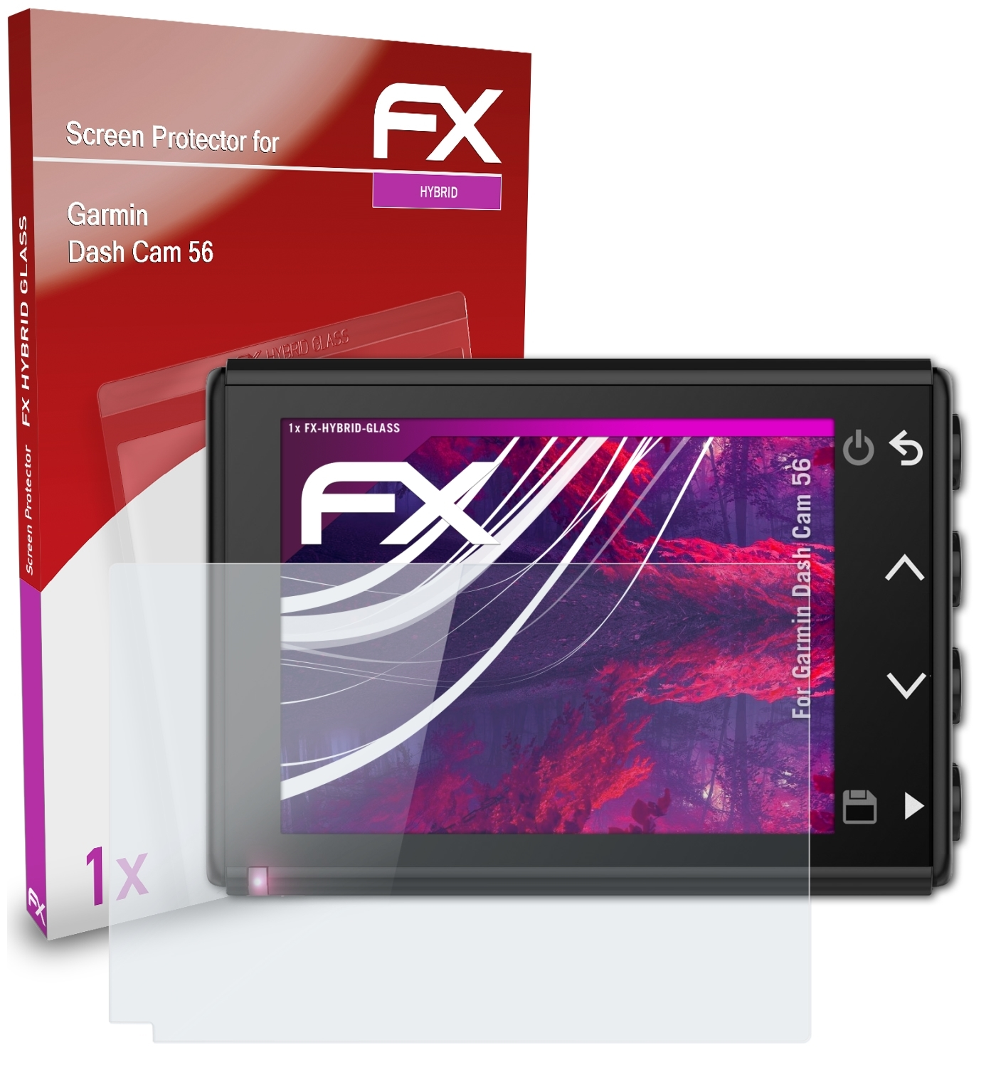 ATFOLIX FX-Hybrid-Glass Garmin Dash 56) Schutzglas(für Cam