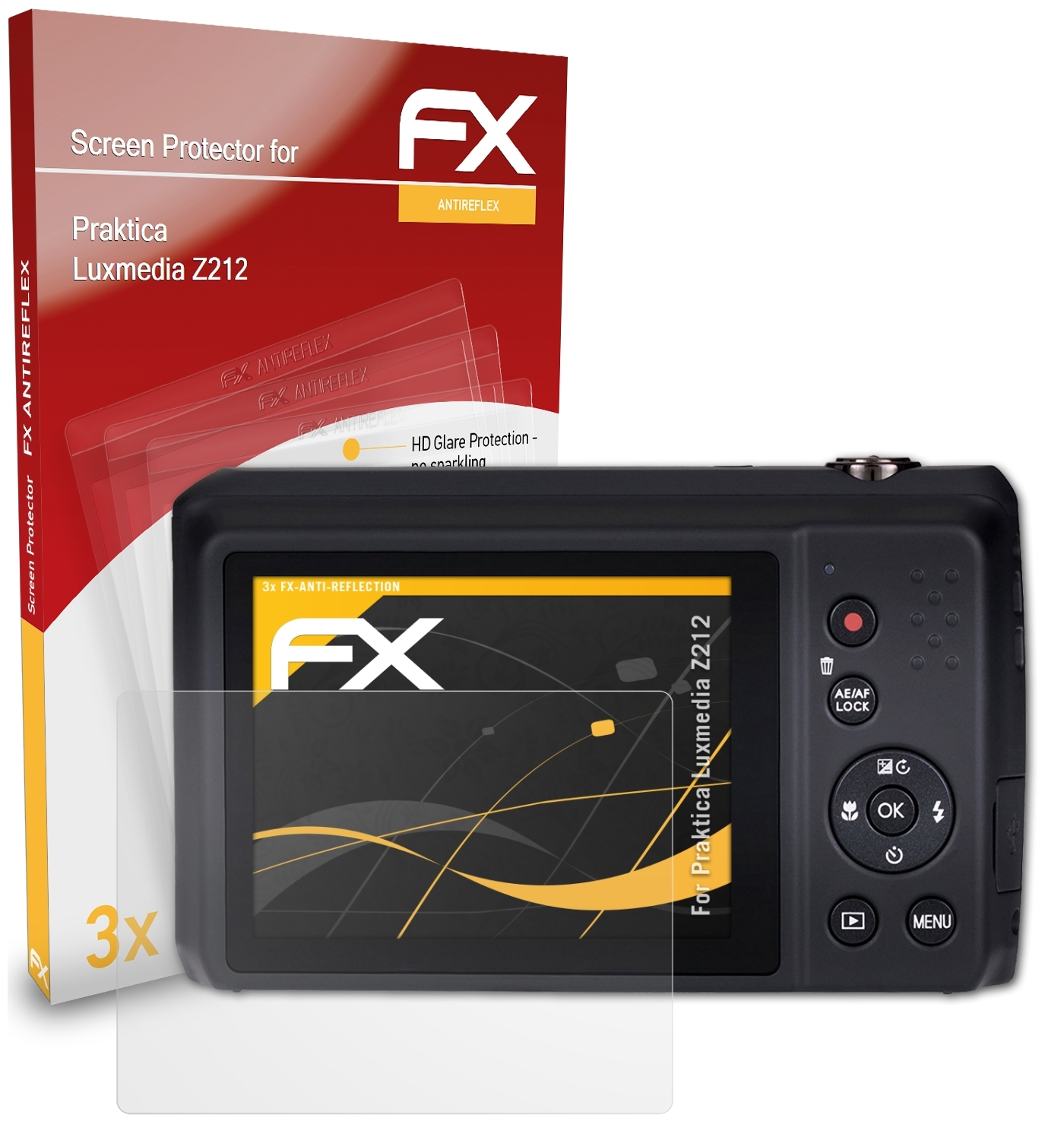 ATFOLIX 3x FX-Antireflex Praktica Luxmedia Z212) Displayschutz(für