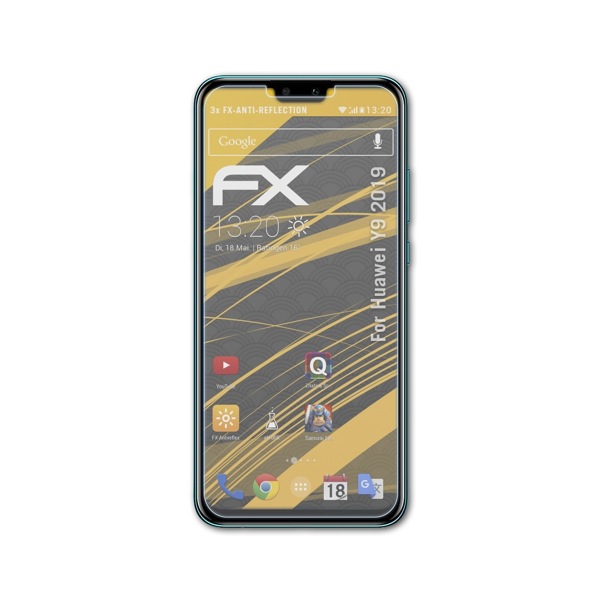 ATFOLIX 3x Y9 (2019)) Displayschutz(für Huawei FX-Antireflex