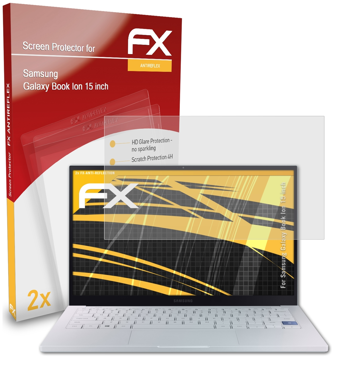 ATFOLIX 2x FX-Antireflex Displayschutz(für Samsung (15 Book Galaxy inch)) Ion