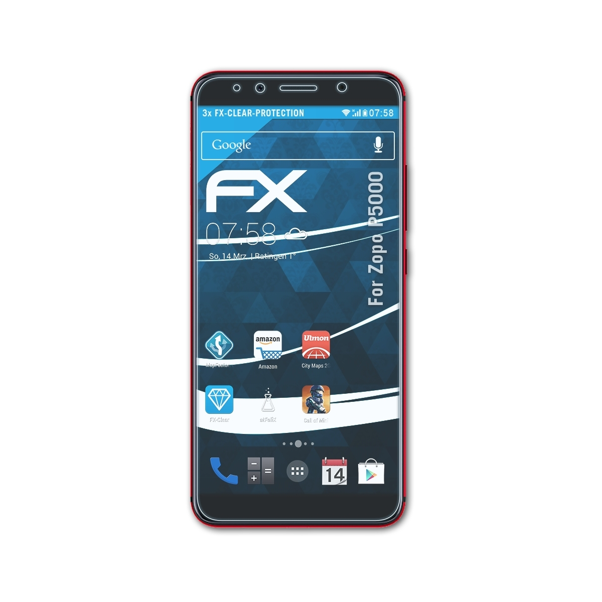 ATFOLIX 3x P5000) FX-Clear Displayschutz(für Zopo