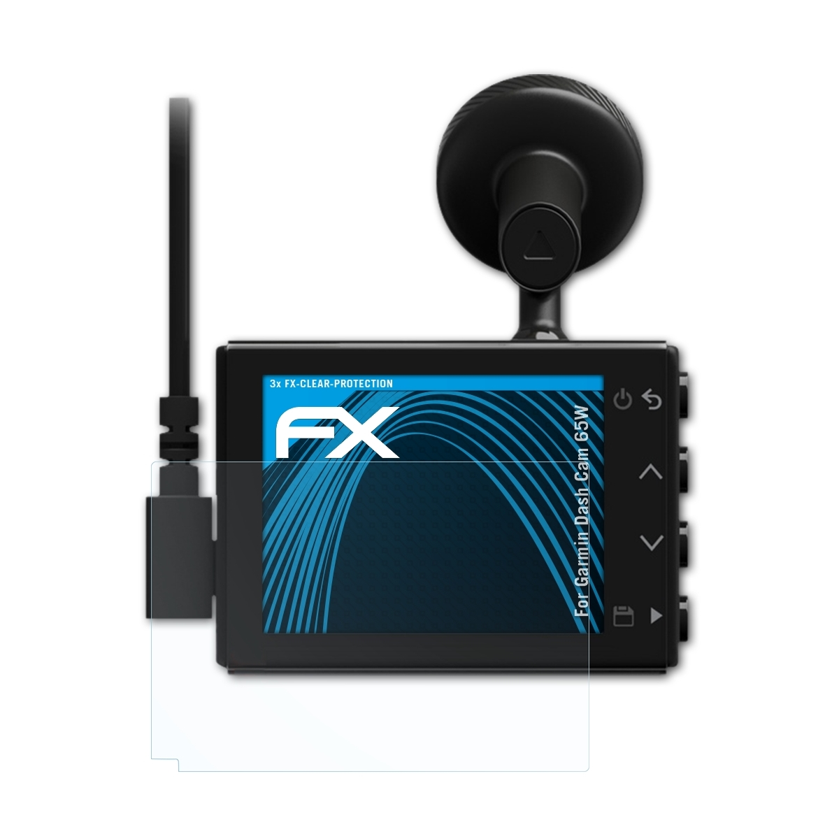 65W) Garmin ATFOLIX Dash FX-Clear 3x Cam Displayschutz(für