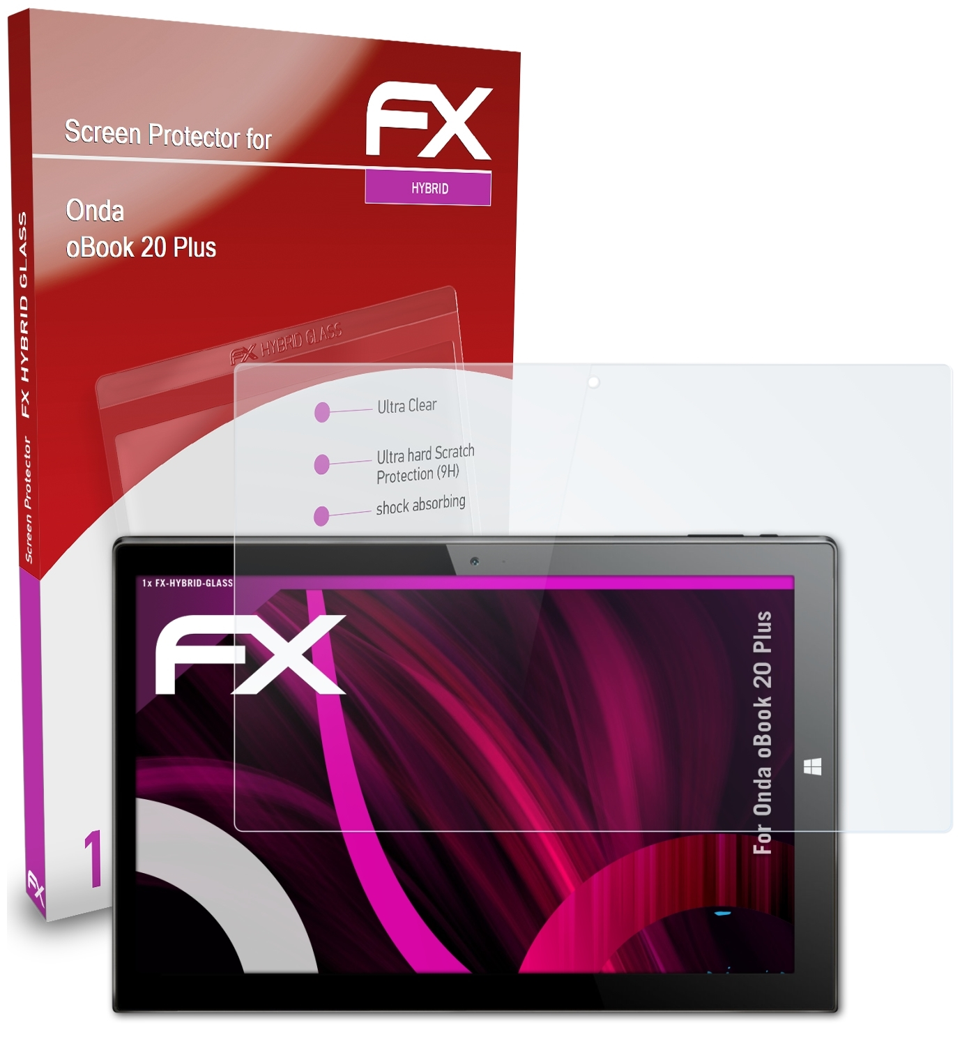 ATFOLIX FX-Hybrid-Glass Plus) oBook Onda Schutzglas(für 20