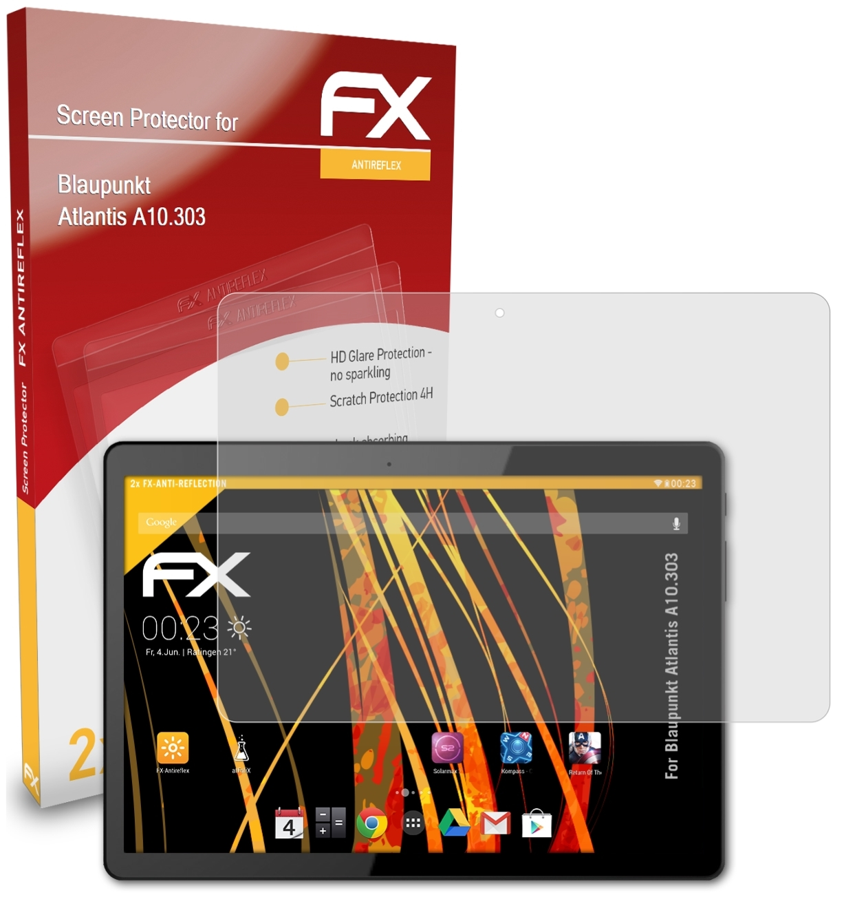 FX-Antireflex Atlantis 2x Blaupunkt ATFOLIX Displayschutz(für A10.303)