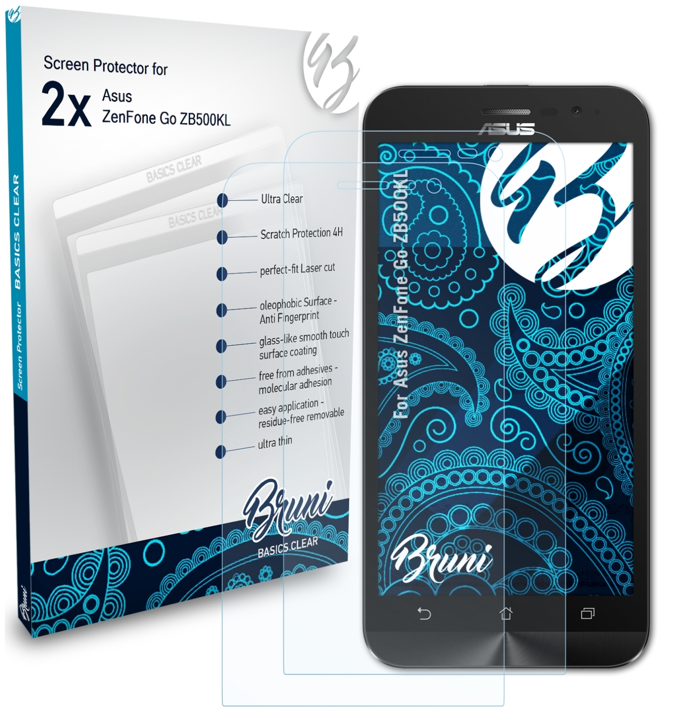 Schutzfolie(für Go ZenFone 2x Basics-Clear (ZB500KL)) Asus BRUNI