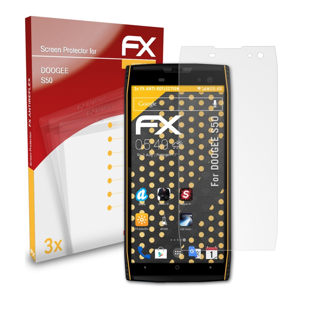 ATFOLIX 3x FX-Antireflex Displayschutz(für Doogee S50)