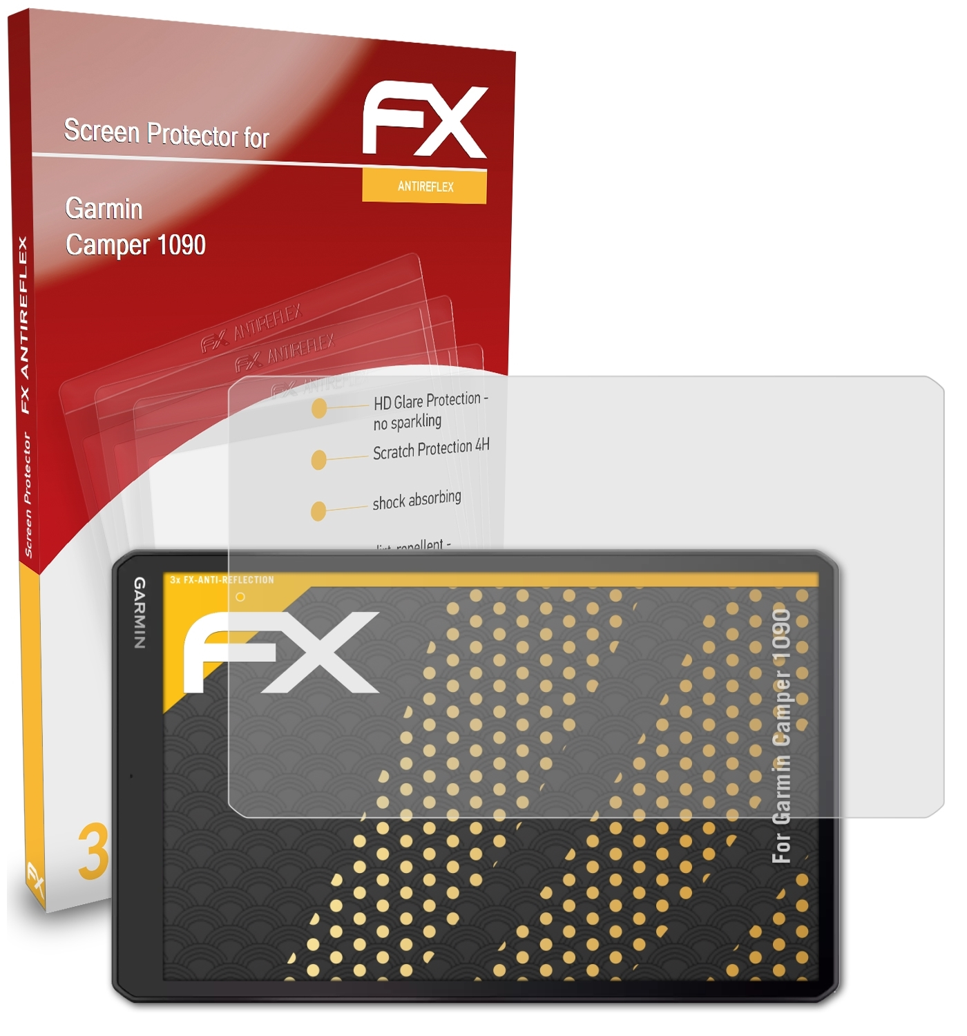 1090) Displayschutz(für FX-Antireflex ATFOLIX 3x Garmin Camper