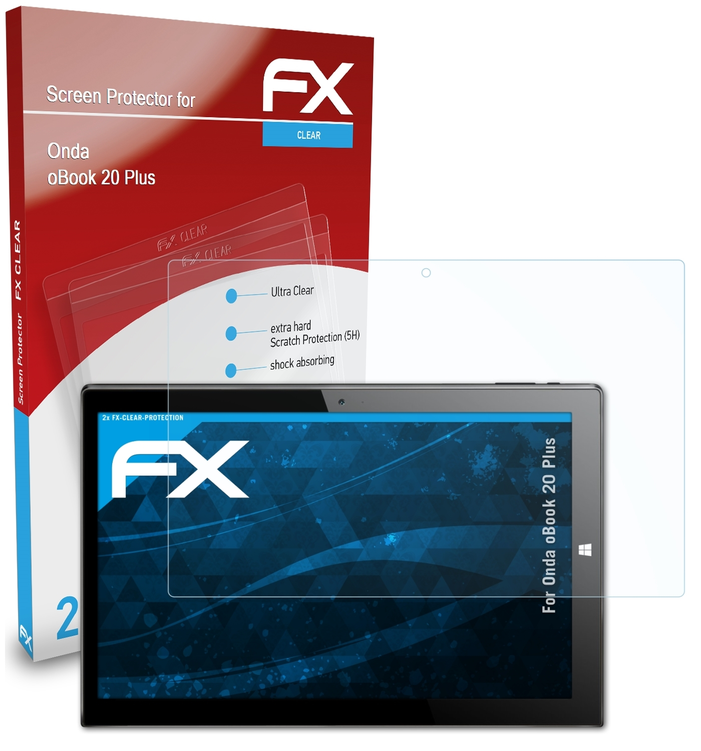 20 oBook ATFOLIX Displayschutz(für 2x Onda FX-Clear Plus)