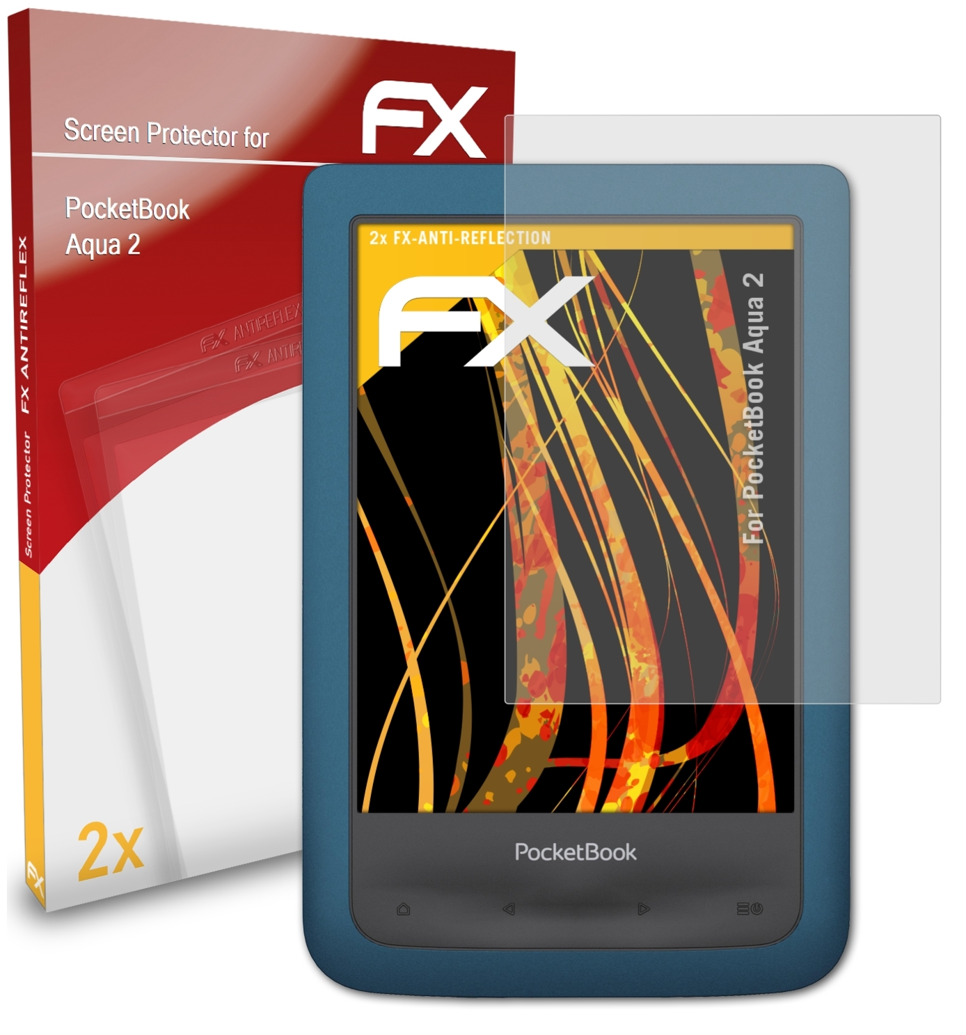FX-Antireflex Displayschutz(für 2) 2x ATFOLIX Aqua PocketBook