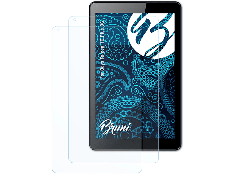 BRUNI 2x Basics-Clear Schutzfolie(für Odys Falcon 10 Plus 3G)