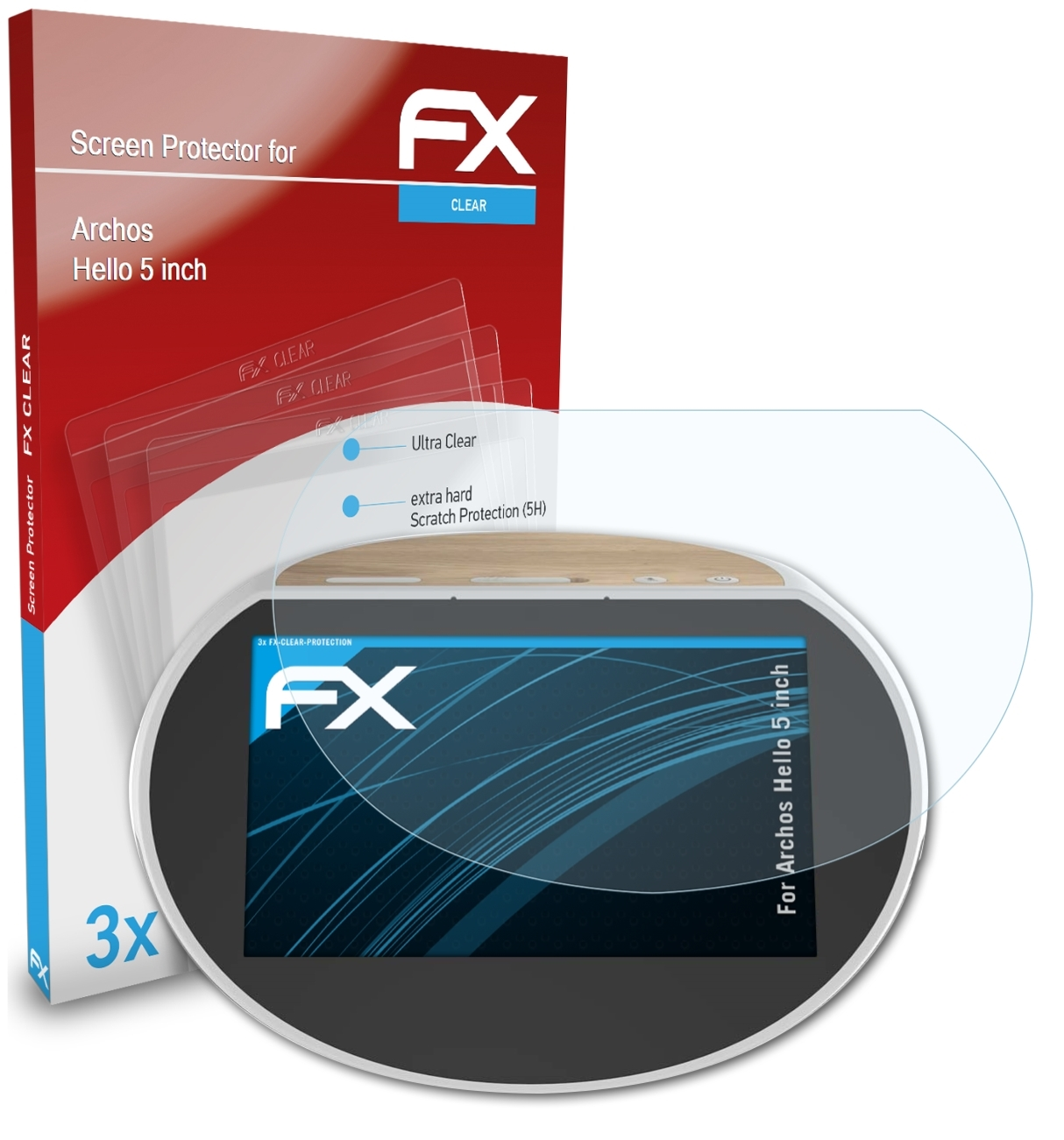 5 Archos Displayschutz(für inch) FX-Clear ATFOLIX Hello 3x