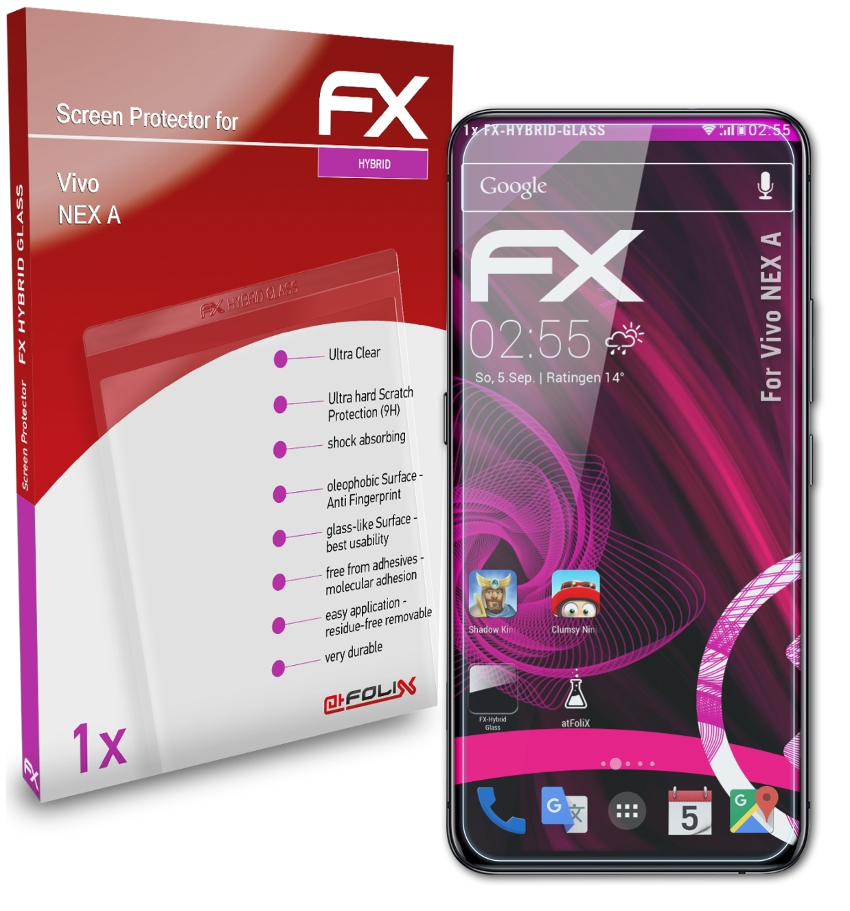 A) ATFOLIX NEX Vivo FX-Hybrid-Glass Schutzglas(für