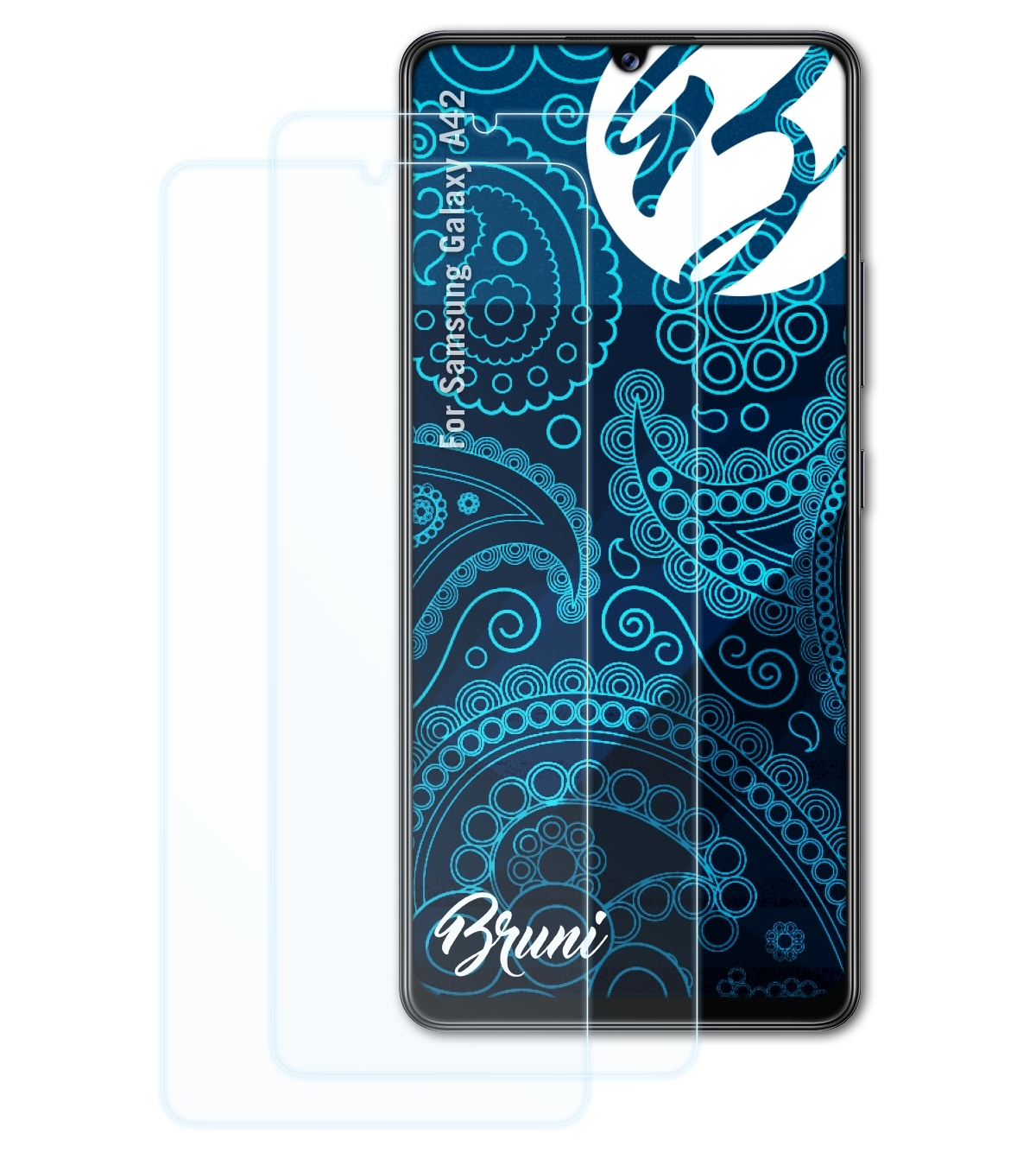 BRUNI 2x A42) Basics-Clear Samsung Galaxy Schutzfolie(für