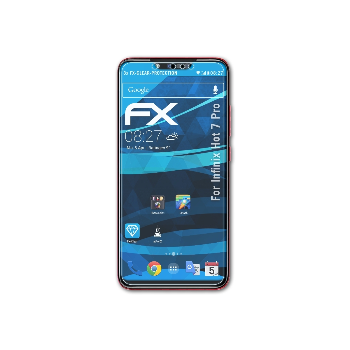 3x Infinix ATFOLIX Displayschutz(für 7 Pro) FX-Clear Hot