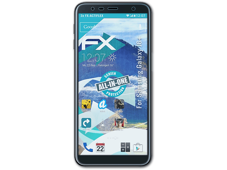 ATFOLIX 3x FX-ActiFleX Displayschutz(für Galaxy J6+) Samsung