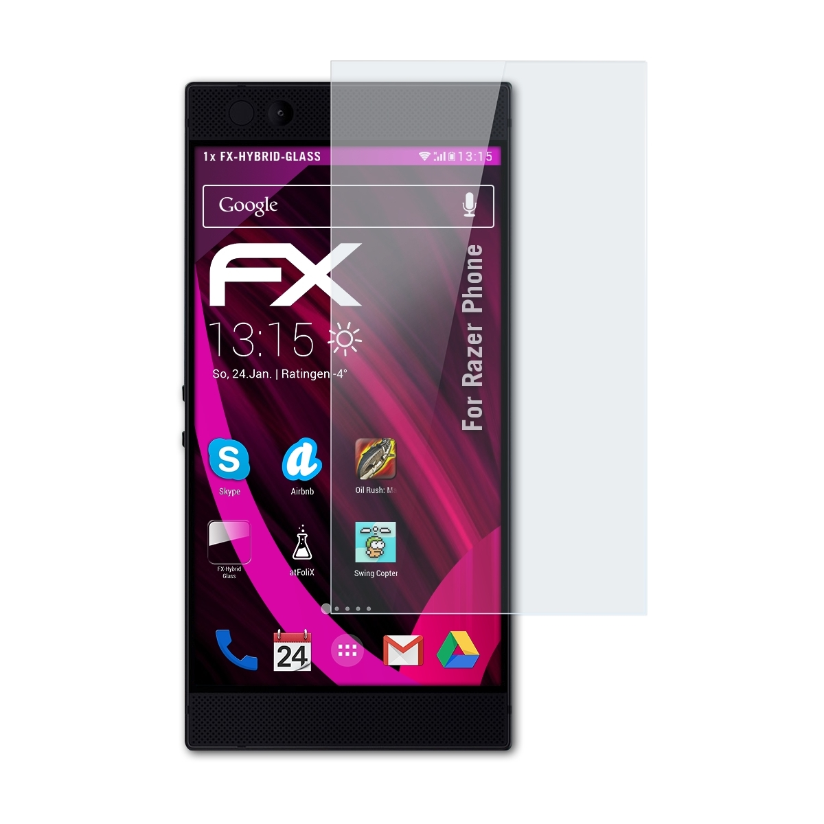 ATFOLIX FX-Hybrid-Glass Schutzglas(für Razer Phone)