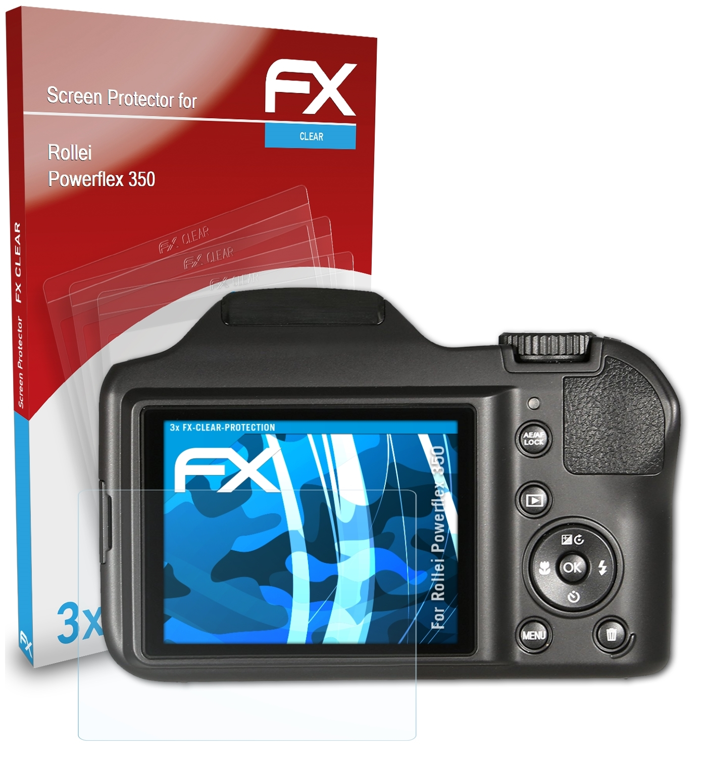 ATFOLIX 3x Powerflex 350) Rollei Displayschutz(für FX-Clear
