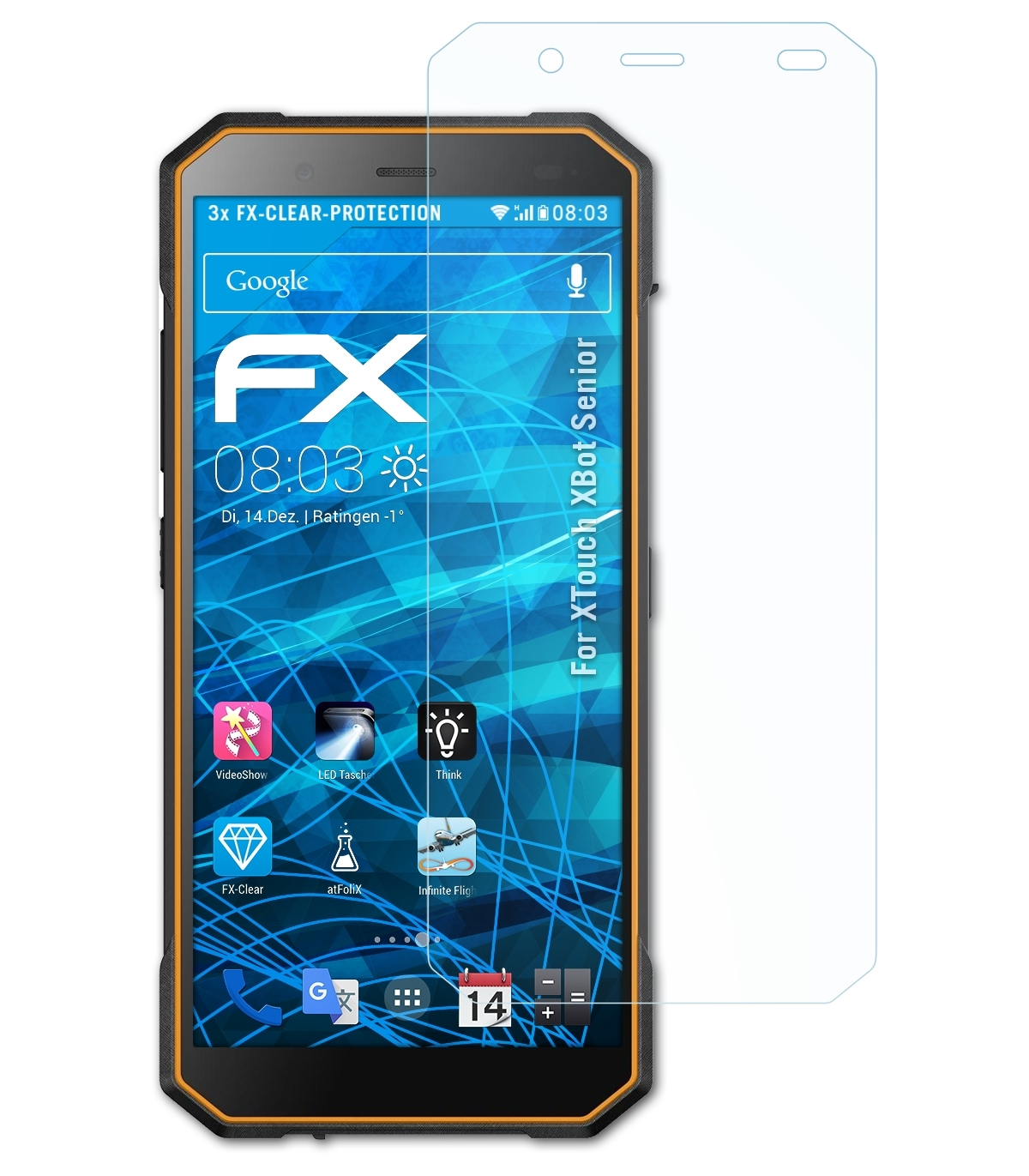 ATFOLIX 3x FX-Clear Displayschutz(für XBot XTouch Senior)