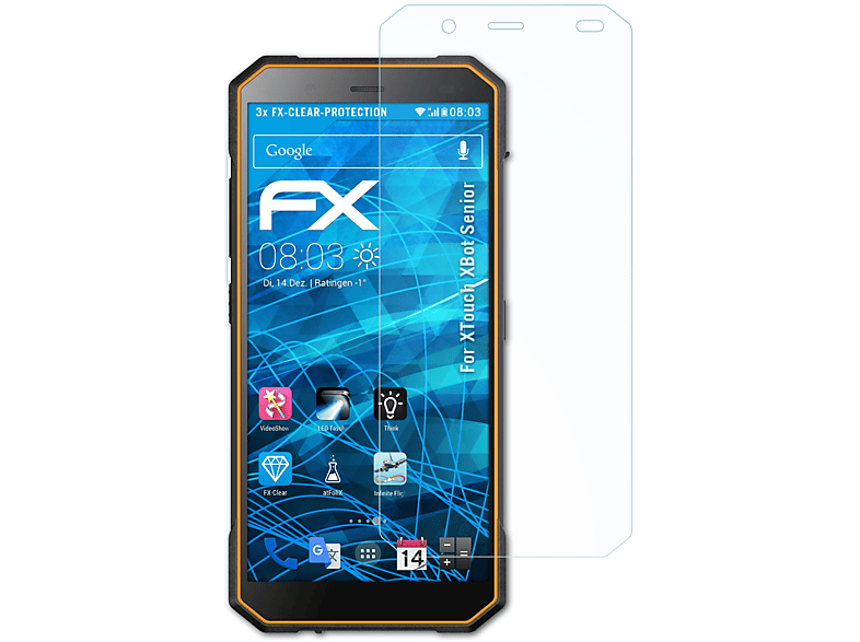 ATFOLIX 3x FX-Clear Displayschutz(für XTouch XBot Senior)
