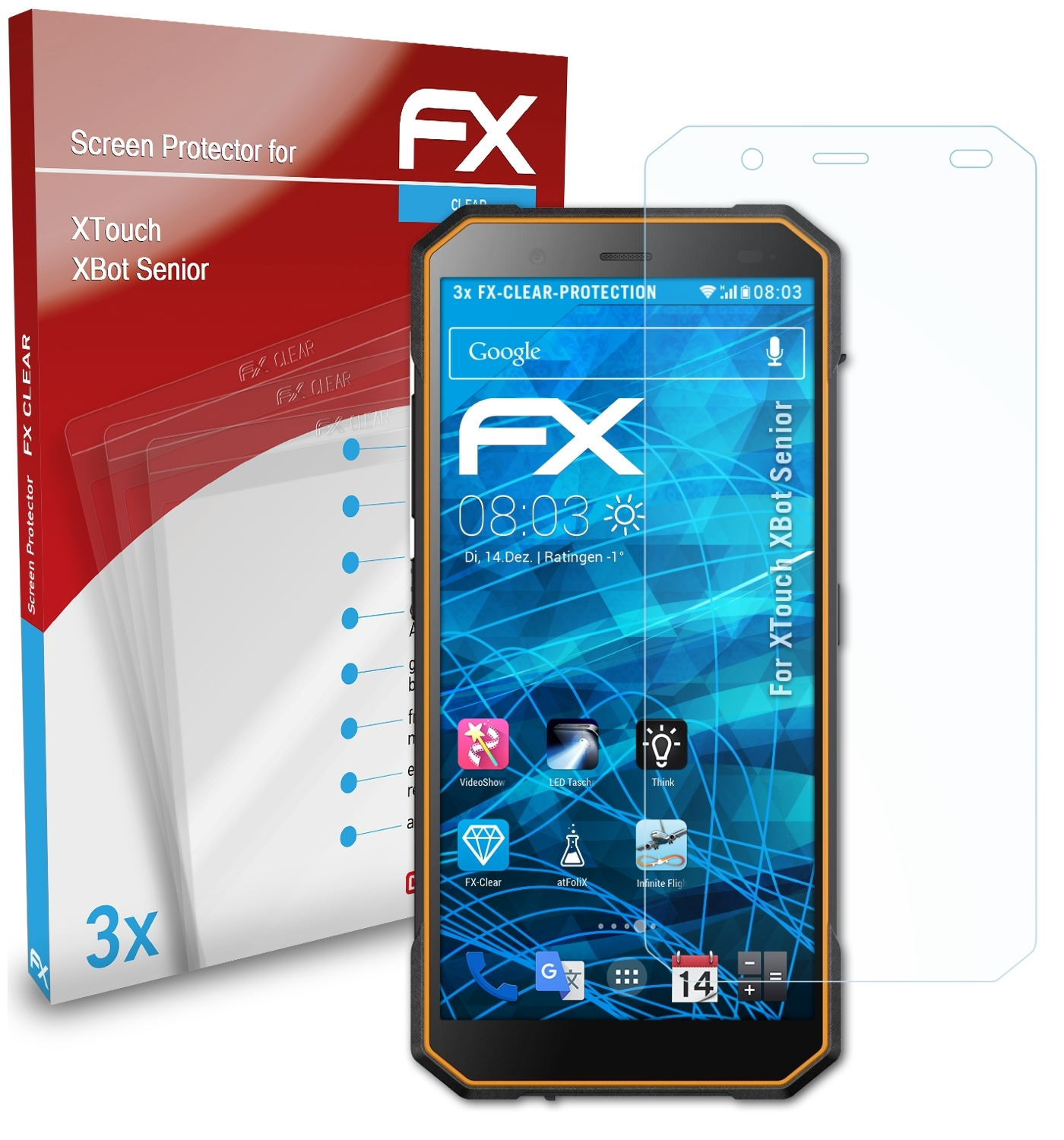Senior) XTouch Displayschutz(für FX-Clear ATFOLIX 3x XBot