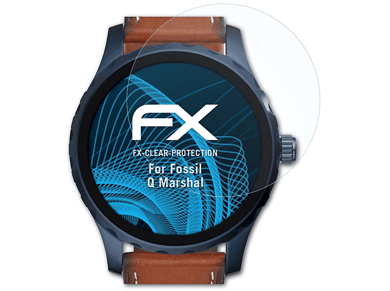 3x Marshal) Fossil Displayschutz(für ATFOLIX Q FX-Clear