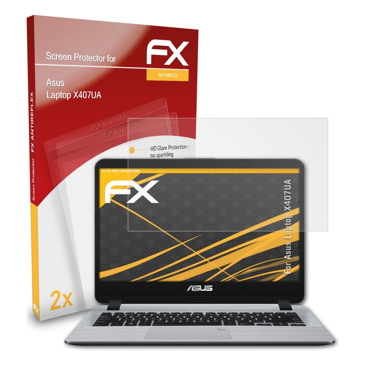 ATFOLIX 2x FX-Antireflex Displayschutz(für X407UA) Laptop Asus