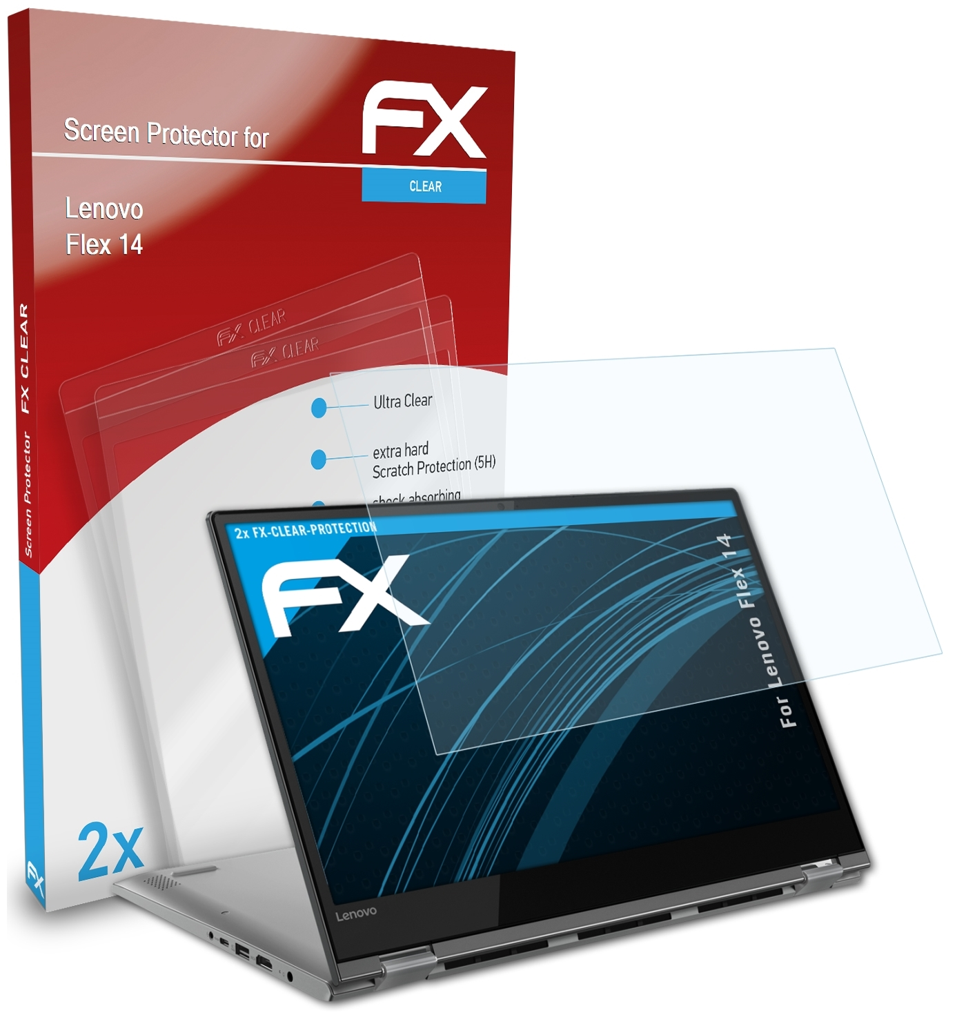 ATFOLIX 2x FX-Clear Displayschutz(für Flex Lenovo 14)