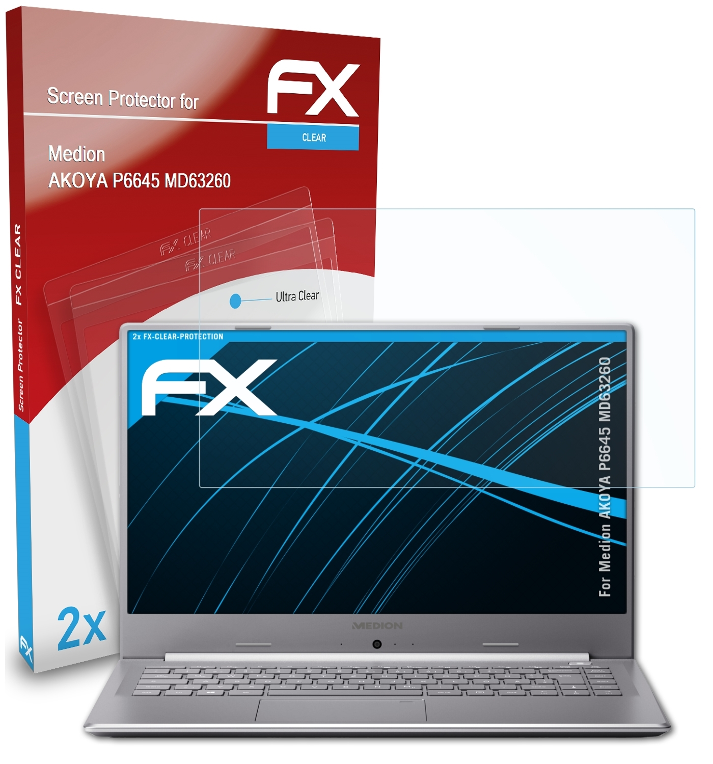 ATFOLIX 2x FX-Clear Displayschutz(für Medion (MD63260)) AKOYA P6645