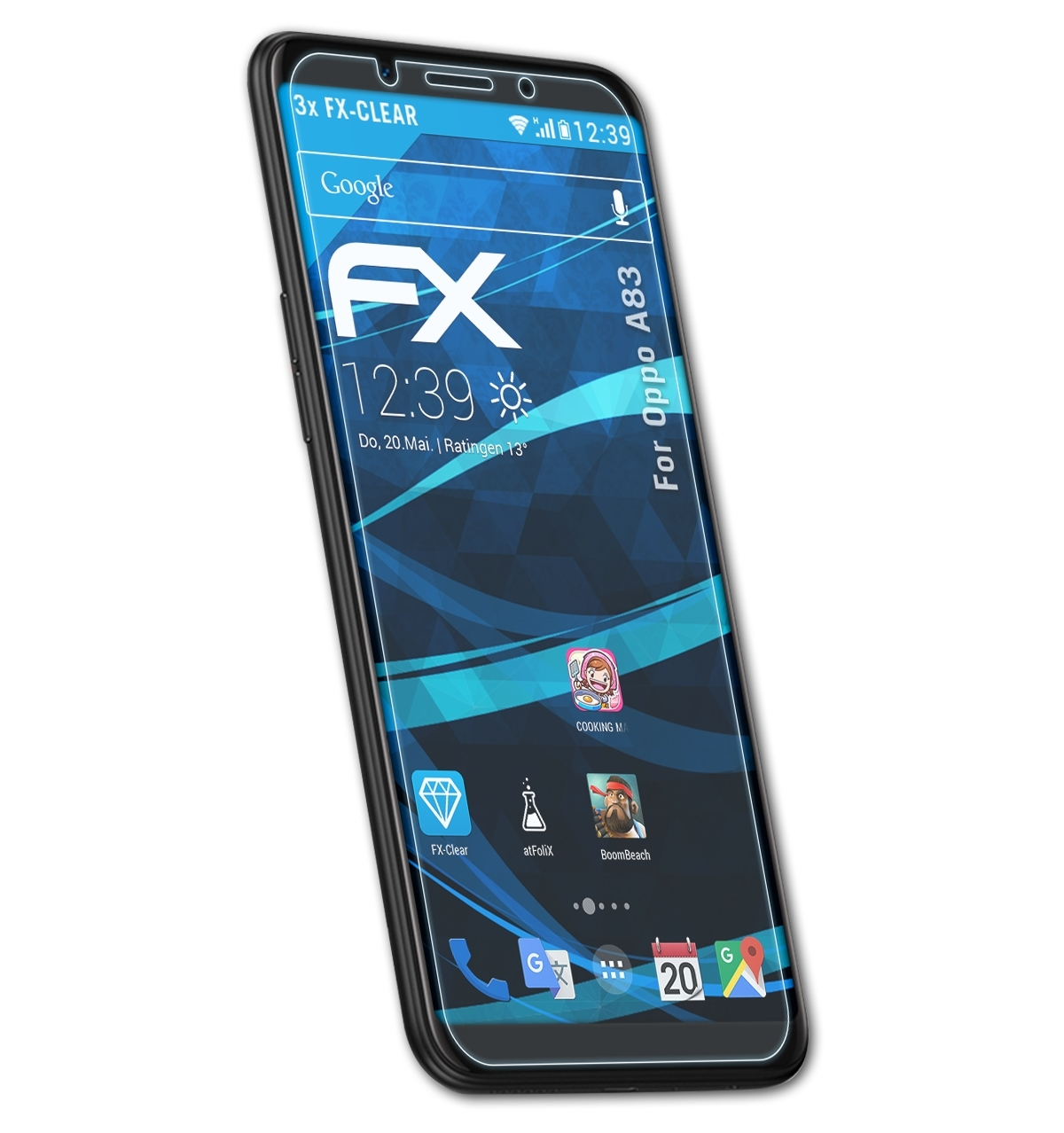 ATFOLIX 3x Oppo Displayschutz(für A83) FX-Clear