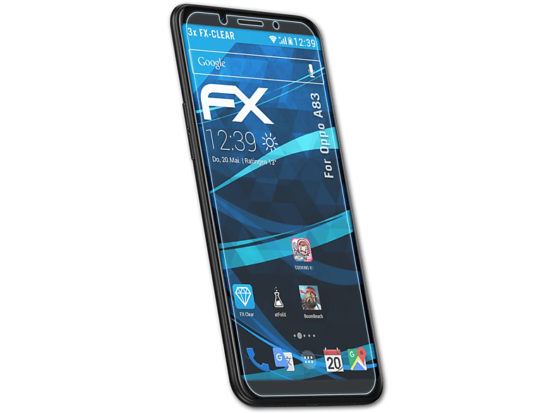 Displayschutz(für 3x A83) Oppo ATFOLIX FX-Clear